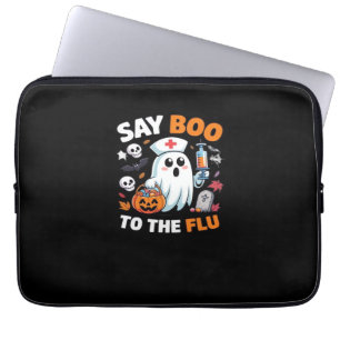 Funny Halloween Nurse Ghost T-Shirt - "say Boo to Laptop Fodral