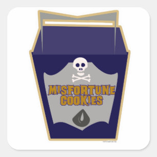 Funny Halloween-olyckskookies Fyrkantigt Klistermärke