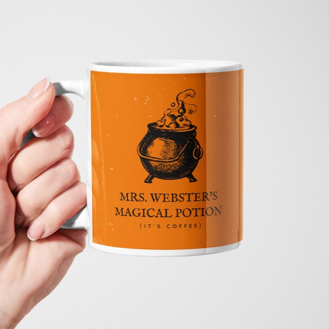 Funny Halloween-orange för magisk potion Kaffemugg (Skapare uppladdad)