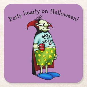 Funny Halloween Papper Underlägg Kvadrat