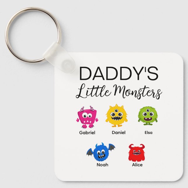 Funny Halloween Pappor Little Monster Nyckelring (Framsida)