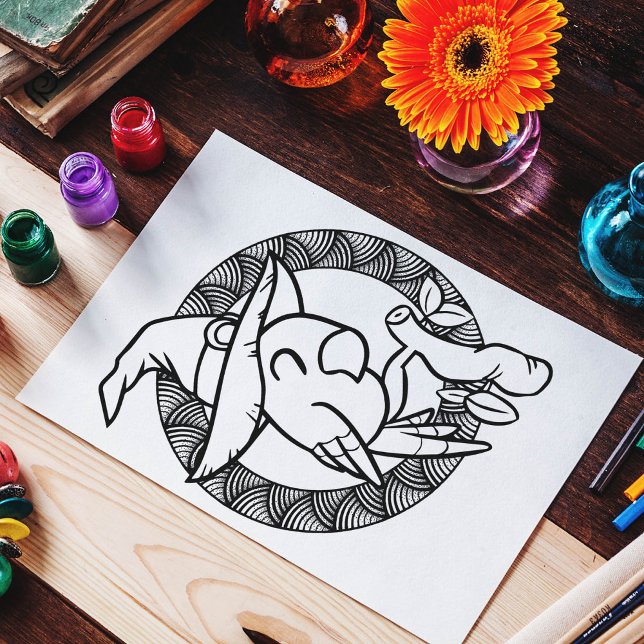 Funny Halloween Parrot Coloring Page Poster (Skapare uppladdad)