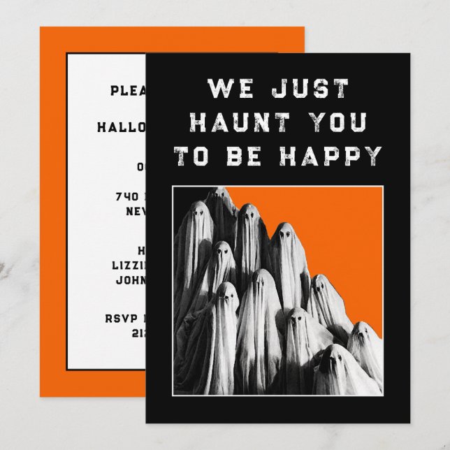 Funny Halloween-partiinbjudan Inbjudningar (Fram/baksida)