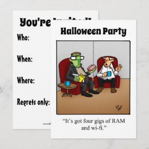 Funny Halloween-partiinbjudan Inbjudningar