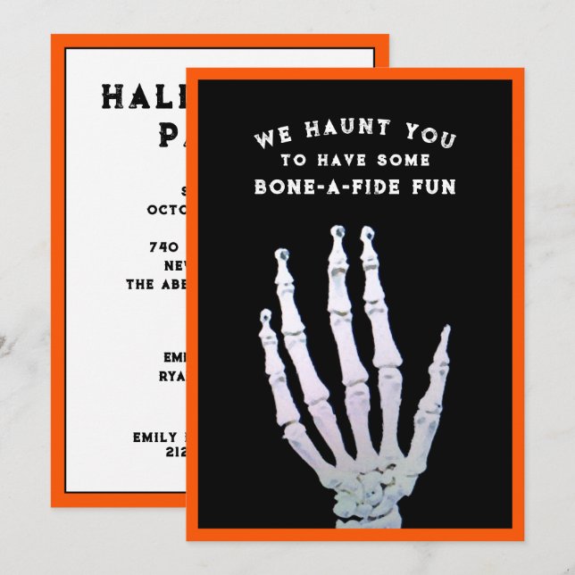 Funny Halloween Party Inbjudningar (Fram/baksida)