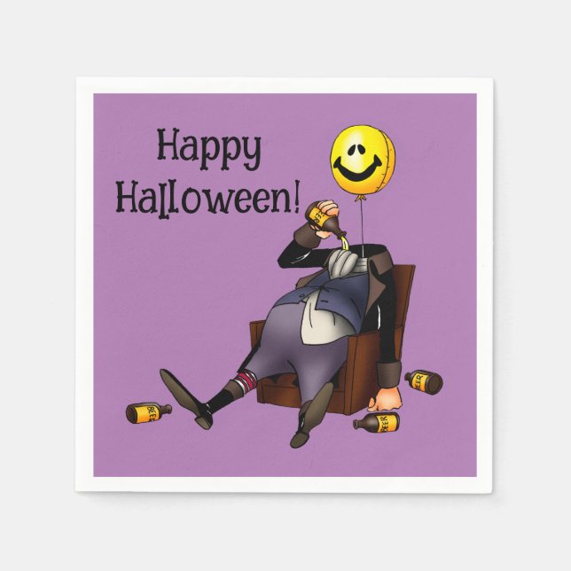 Funny Halloween Party Napkins Pappersservett (Framsidan)