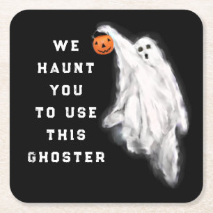 Funny Halloween Party Underlägg Papper Kvadrat