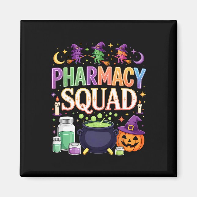 Funny Halloween Pills Pharmacy Squad Shirt Pharmac Magnet (Framsidan)