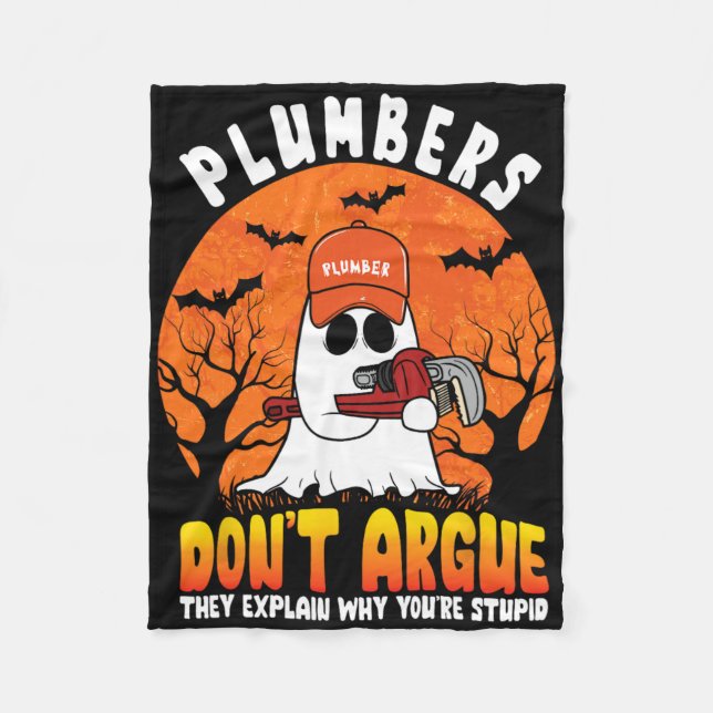 Funny Halloween Plumbers Argue Funny Plumber Fleecefilt (Framsidan)