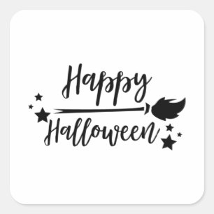 Funny Halloween-presenter - Happy halloween Fyrkantigt Klistermärke