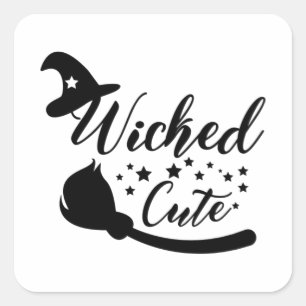 Funny Halloween-presenter - Wicked Cute Fyrkantigt Klistermärke