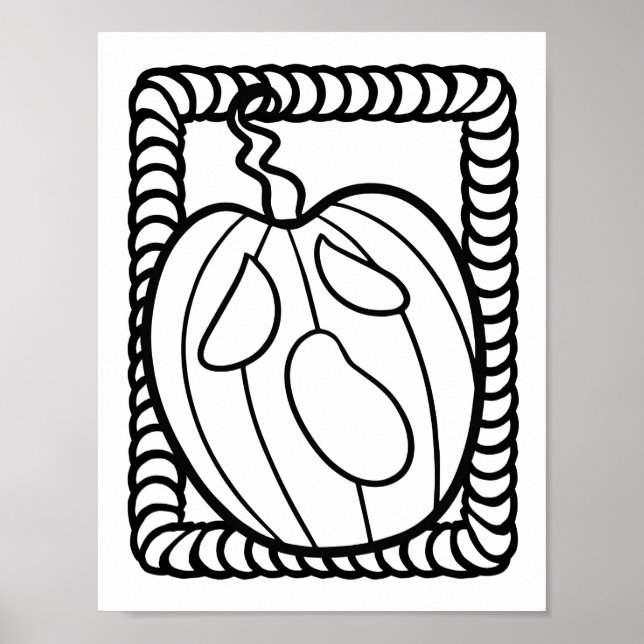 Funny Halloween Pumpkin Coloring Page Poster (Framsidan)