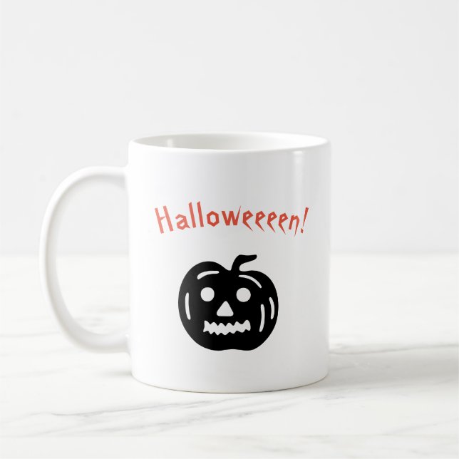 Funny Halloween Pumpkin Kaffemugg (Vänster)