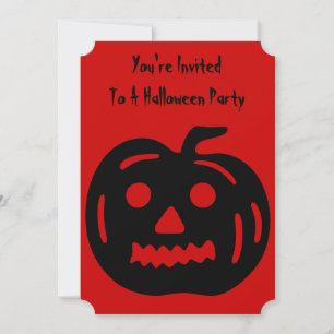 Funny Halloween-pumpkin med utklippt ansikte Inbjudningar