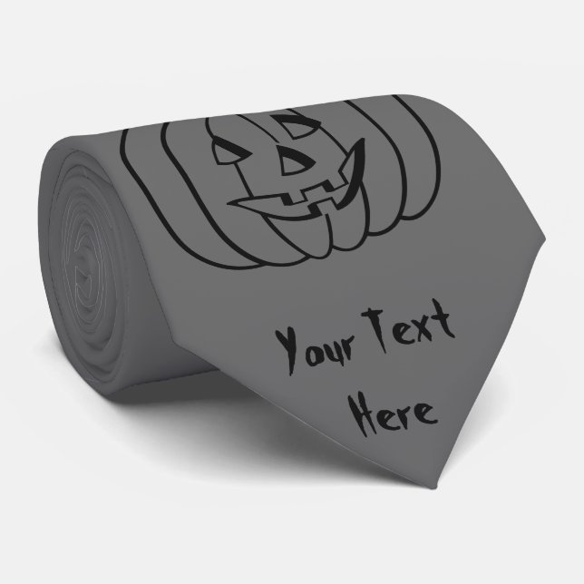 Funny Halloween-pumpkin med utklippt ansikte rolig Slips (Rullad)