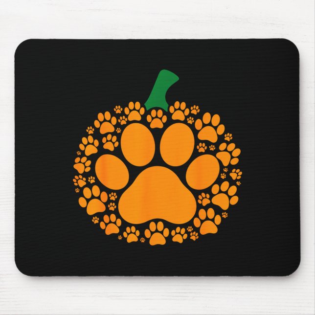 Funny Halloween Pumpkin Paw Print Dog Lover Cat  Musmatta (Framsidan)