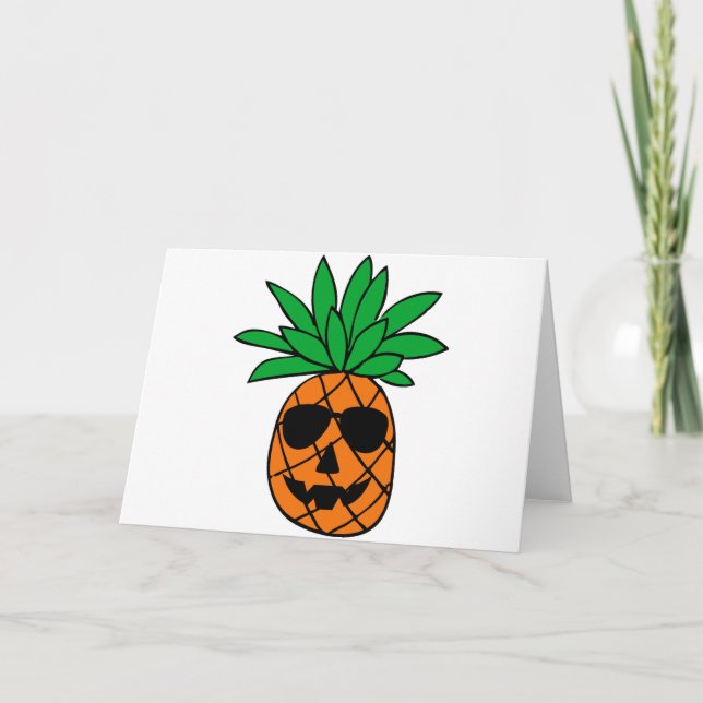 Funny Halloween Pumpkin Pineapple-tecken Kort (Framsida)