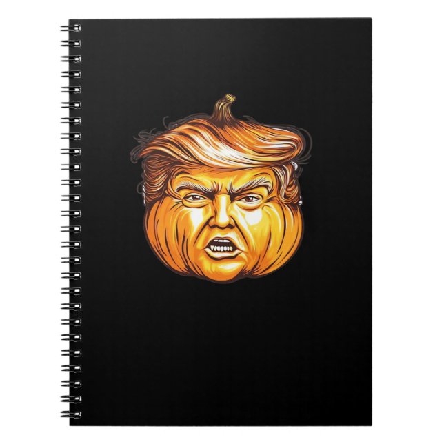 Funny Halloween Pumpkin Policy Parody Donald Tr Anteckningsbok (Framsidan)