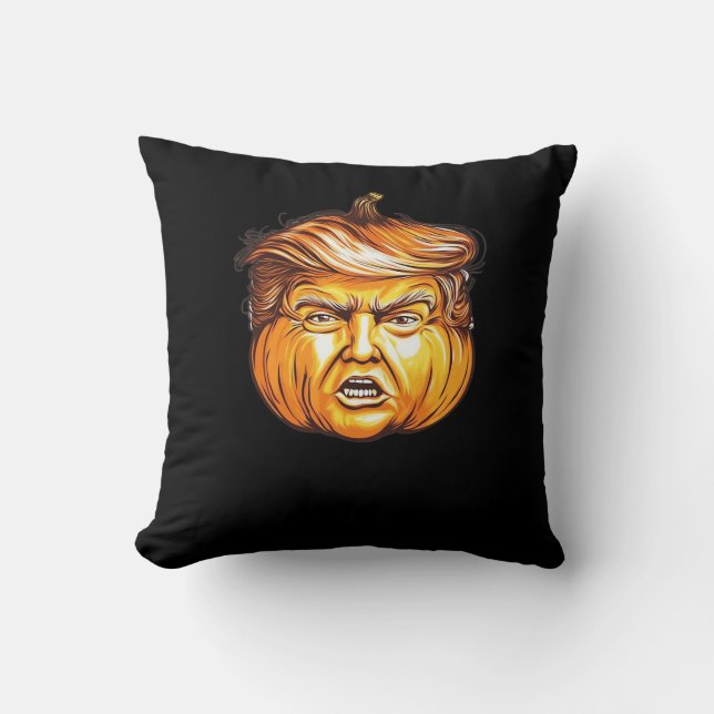 Funny Halloween Pumpkin Policy Parody Donald Tr Kudde (Framsida)