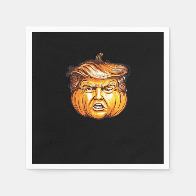 Funny Halloween Pumpkin Policy Parody Donald Tr Pappersservett (Framsidan)