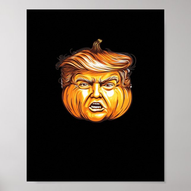 Funny Halloween Pumpkin Policy Parody Donald Tr Poster (Framsidan)
