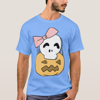 Funny Halloween-pumpkin Skull-gåva för barnfru T Shirt