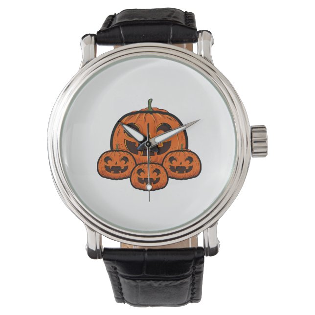 Funny Halloween Pumpkin, Spooky Halloween Armbandsur (Framsida)