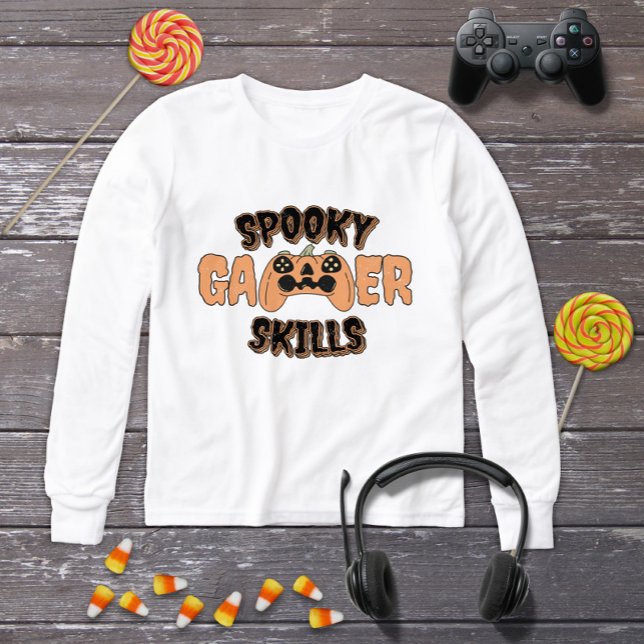 Funny Halloween Pumpkin Video Game Controller T Shirt (Skapare uppladdad)