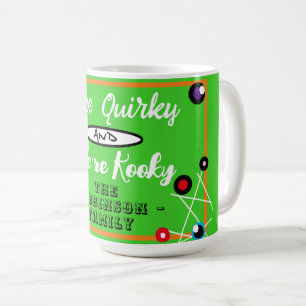 Funny Halloween Quirky Grönt Family Namn Kaffemugg