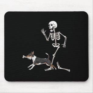Funny Halloween Råtta Terrier och Skeleton Musmatta