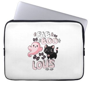 Funny Halloween Rosa Ghost Spooktacular Cat Fab BO Laptop Fodral