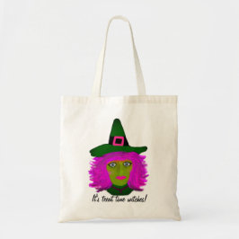 Funny Halloween Rosa Hair Witch Budget Tygkasse