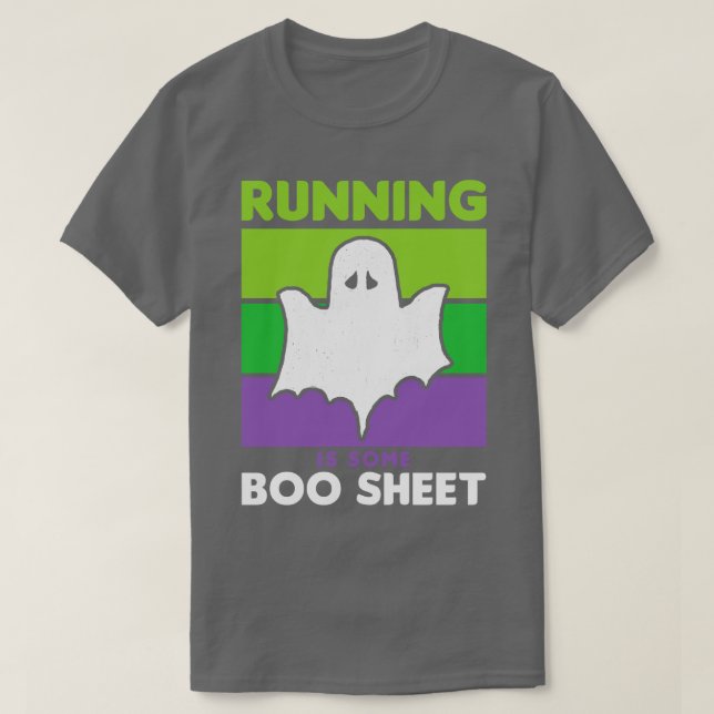 Funny Halloween Running är Boo Lakan Ghost Retro T Shirt (Design framsida)