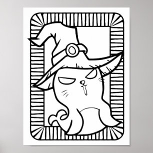 Funny Halloween Sälar Coloring Page Poster