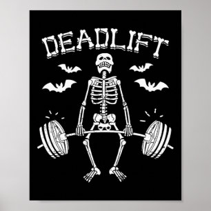 Funny Halloween Sayed Skeleton Barbell Gym Workou Poster