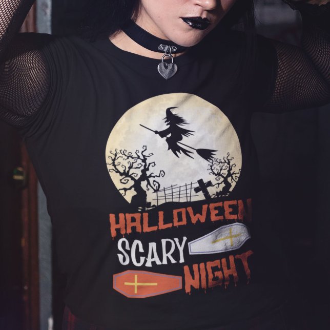 Funny Halloween Scary Night Creepy Witch T Shirt (Skapare uppladdad)