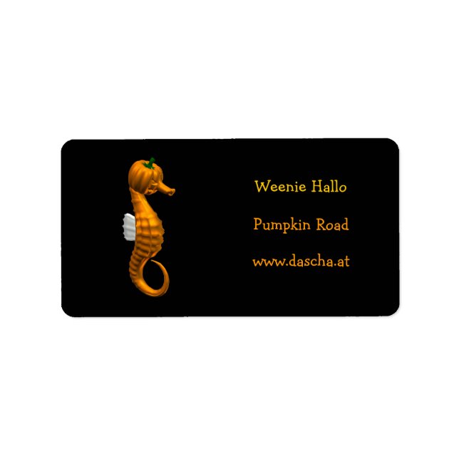 Funny Halloween Seahorse Adressetikett (Framsidan)