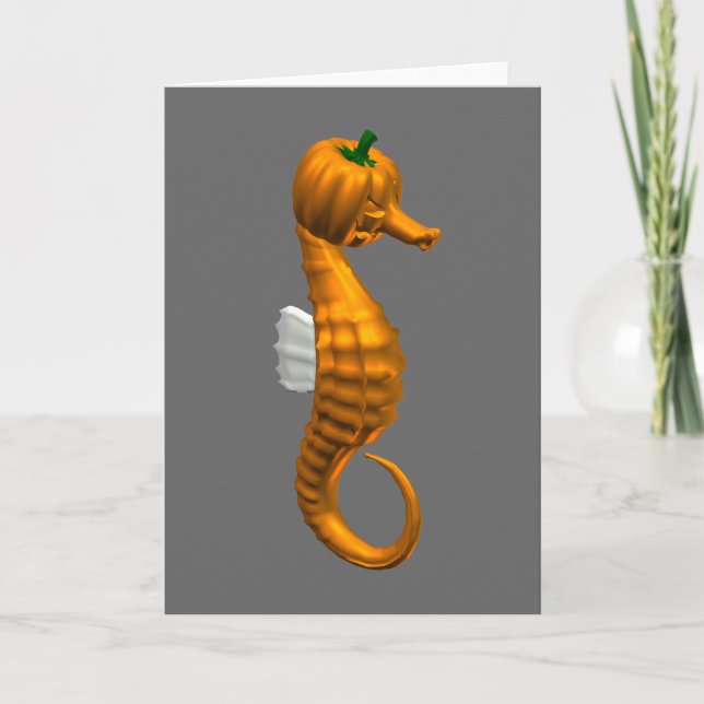 Funny Halloween Seahorse Kort (Framsida)