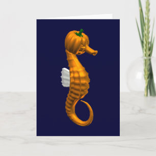 Funny Halloween Seahorse Kort