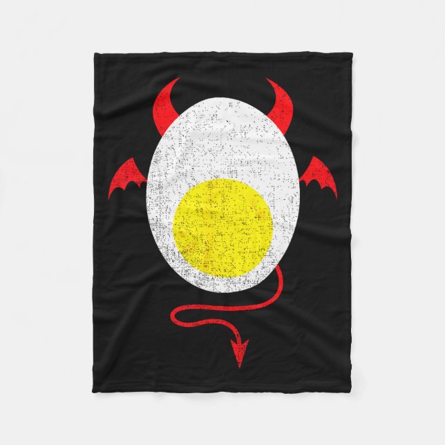 Funny Halloween Shirt Devil Egg Yolk Food Lover La Fleecefilt (Framsidan)