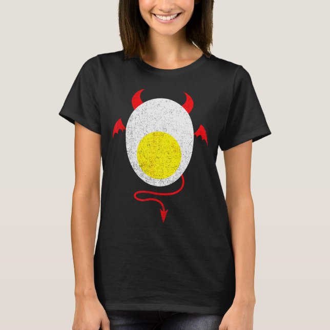 Funny Halloween Shirt Devil Egg Yolk Food Lover La T Shirt (Framsida)