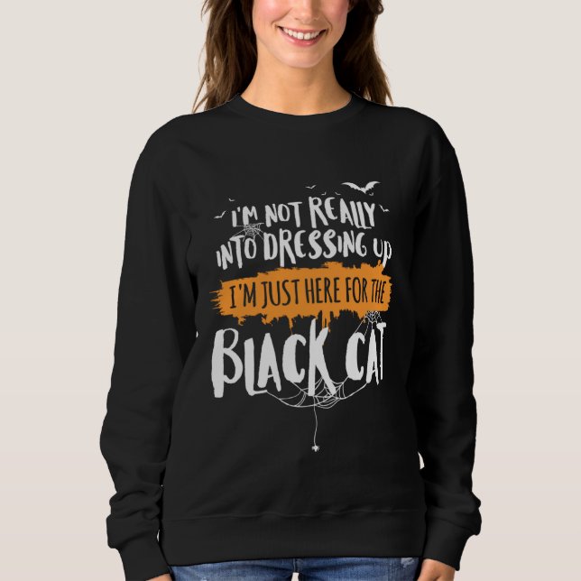 Funny Halloween Shirt Here for Black Cat T Shirt (Framsida)