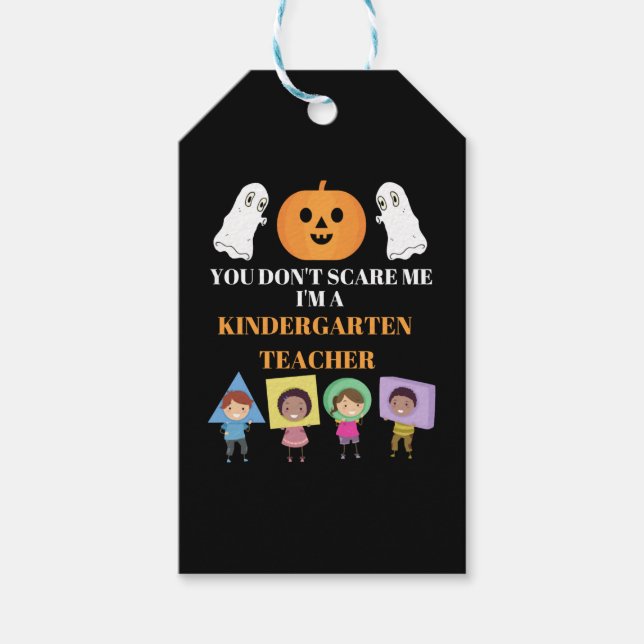 Funny Halloween Shirt - Kindergarten Teacher Presentetikett (Framsidan)
