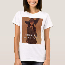 Funny Halloween Shirt - Resting Witch Ansikte T-Sh T