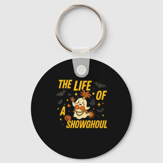Funny Halloween Showghoul Ghost Costume Party Desi Nyckelring (Framsida)