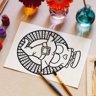 Funny Halloween-sida med skullleende Poster