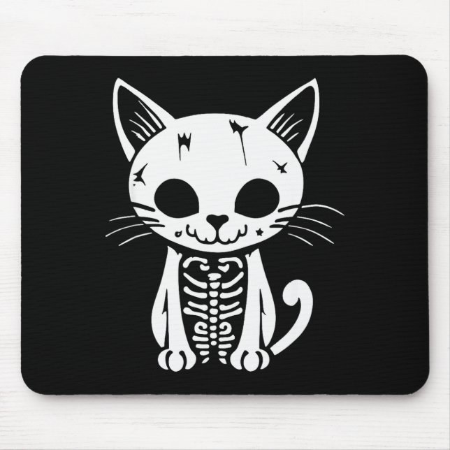 Funny Halloween Skeleton Cat Kitty Costume Skull C Musmatta (Framsidan)