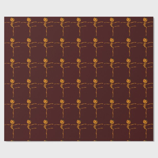 Funny Halloween Skeleton Dancing Arabesque Presentpapper (Platt)