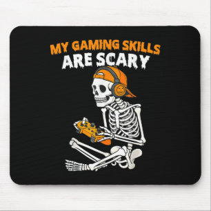 Funny Halloween Skeleton Gamer Video-spelningskomp Musmatta