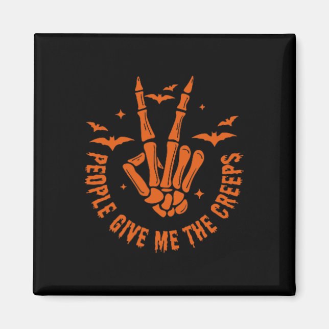 Funny Halloween Skeleton Hand Fall People Ge Me Magnet (Framsidan)